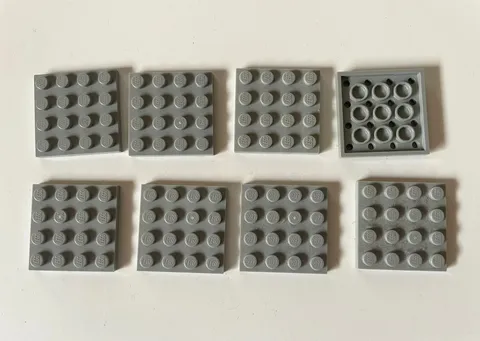 LEGO 2x4 LIGHT GRAY PLATE (8 pieces) #3031 Dots Building Blocks Parts