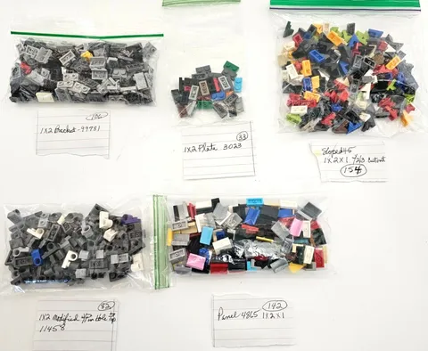 LEGO Bulk Lot 524pc Genuine Parts Panels Brackets Sloped Grills Modified Plates