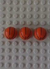 LEGO NBA Basketball - 3x Basketballs Standard Black Lines Pattern - (43702pb02)