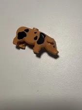 LEGO nougat Pig with Black Eyes and  brown Spots 1.5" Long