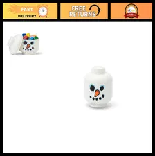 Mini Snowman LEGO Storage Head - White, 4"x4.5" Organizer for Toys & Supplies