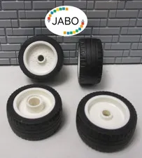 (T1/6) Lego 4x 66727c01 Tire 24x12 + Rim 18x12 White 66727 / 18977