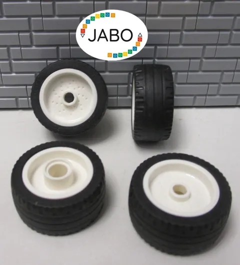 (T1/6) Lego 4x 66727c01 Tire 24x12 + Rim 18x12 White 66727 / 18977