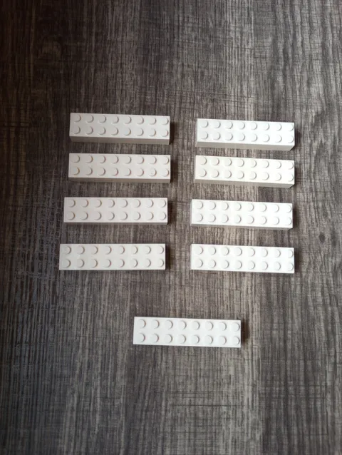 9 pieces White Genuine Lego 2 x 8 Bricks Part 3007 WYSIWYG IRL u get 9 pieces