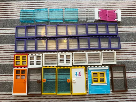 Large Lego Window, Door And Clear Wall Part Lot