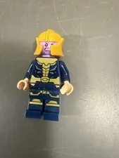 LEGO Minifigure Thanos Marvel Super Heroes Avengers Blue Gold Helmet