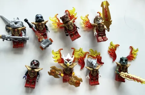 Lego Legends of Chima Lot Of 8 Flame Wings And Armor Figures W/ Some Weapons
