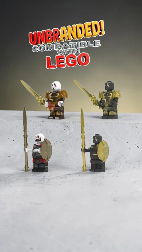 4x God of War Kratos Young Old Custom Print Minifigures Figures Figure Gods Toy