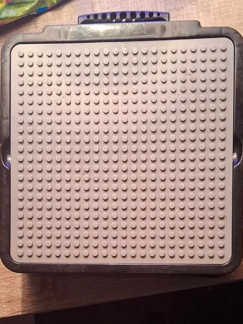LEGO storage case grey building toy baseplate