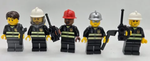 LEGO Firefighters Minifigure City Fireman First Responders ~ LOT of 5