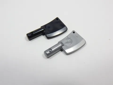 LEGO Lot of 2 Meat Cleaver Knife Minifig Flat Silver Black Q7