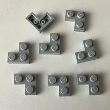 LEGO 8x NEW Plate 2x2 Corner LIGHT BLUISH GRAY #2420