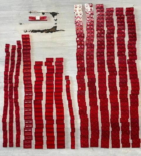 LEGO 410 Ct Trans Red Plates & Tiles Bulk Lot Genuine LEGO Transparent Parts