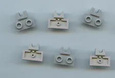 LEGO x 6 Light Bluish Gray Plate, Modified 1 x 2 Small Tow Ball Socket on Side