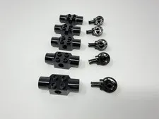 LEGO Technic: 47455 + 48172 Black Rotation Joint Ball Loop And Socket Pair Of 5