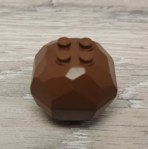 Lego 30293 30294 Old Brown Rock 4x4 Octagonal Boulder Top & Bottom Pieces