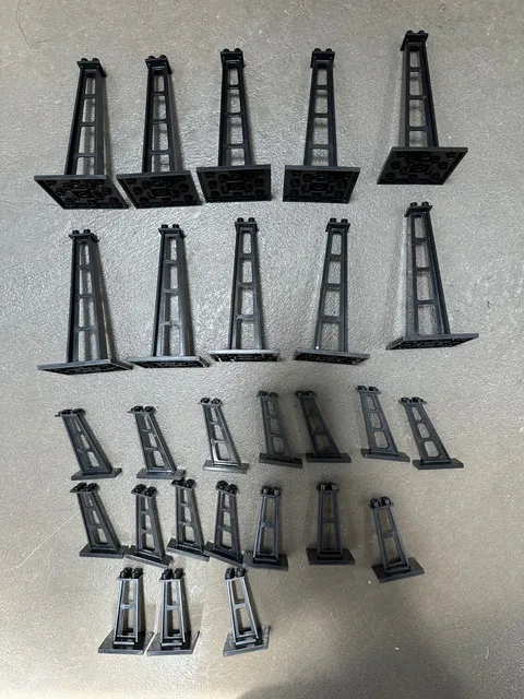 27 LEGO Black Supports 6 x 6 x 10 Stanchion Monorail Train 6990 6988 6399 6984