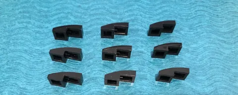 LEGO PART 11477 SLOPED CURVED TOP BOW TILES 1x2 9 PIECES (BLACK)