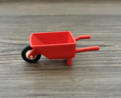 Red Wheelbarrow Lego City mini figure Complete W Wheel & Tires Replacement Part