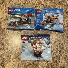 Lot Of 3 New Lego CITY Poly Bags 30310 Arctic Scout Seaplane, 30358 & 30580