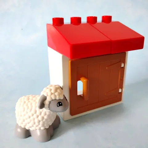 Lego Duplo Sheep + Barn Blocks Bricks Door Farm Animal Lot C4