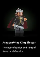 LEGO Lord of the Rings Aragorn King Elessar Minifigure Minas Tirith 11377