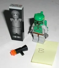 Lego Star Wars BOBA FETT (Classic Grays) Minifigure & Han Solo Carbonite 7144 *B