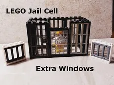 LEGO Jail Doors Windows Sheriff Cell Build Police Department City Prison Walls