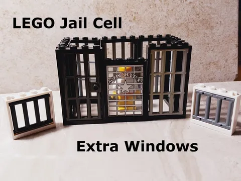 LEGO Jail Doors Windows Sheriff Cell Build Police Department City Prison Walls