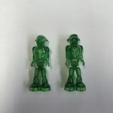 Lot Of 2 Lego Minifigure Mars Mission Alien With Marbled Glow In Dark Torso