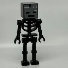 Lego Minecraft Minifigures Wither Skeleton Black Straight Arms Long Legs min025