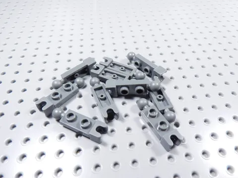 LEGO Lot of 10 Dark Bluish Gray 1x2 Plates w/ Towball and Socket BP
