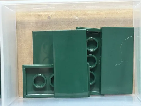 LEGO Parts - Dark Green Tile 2 x 4 - No 87079 - QTY 5