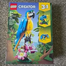 LEGO Creator 3in1 Exotic Parrot 31136 Building Toy Set 253 Pieces Blue Yellow