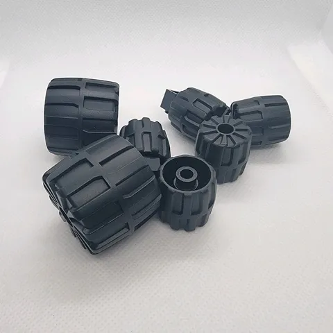 LEGO Black Plastic Wheel Pieces Lot of 6 Wheels Loose Parts