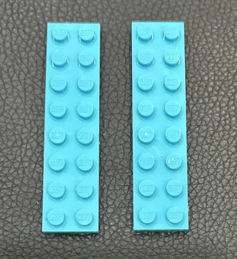Lot 2 LEGO Part 3007 Medium Azure Replacement Brick 2 x 8 2x8