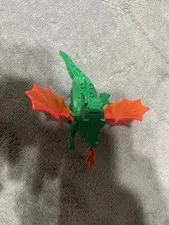 LEGO Vintage Dragon Green w/ Trans Orange Wings Plastic from Medieval Castle