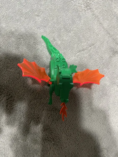 LEGO Vintage Dragon Green w/ Trans Orange Wings Plastic from Medieval Castle