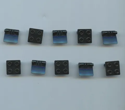 LEGO x 17 Black Hinge Brick 2 x 2 Top Plate 6134