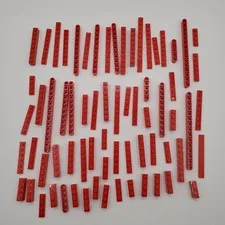 LEGO Technic Lot of (65) pc RED Beams Liftarms Studless Bricks Bulk Parts Pack