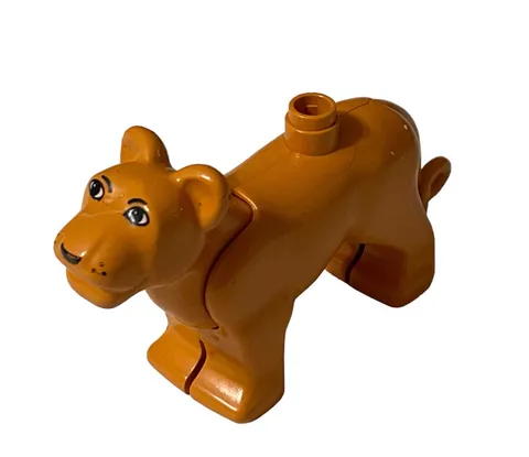 Lego Duplo Animal Lion Dark Orange Braun Lioness Safari Cat HAS SOME MARKS Toy