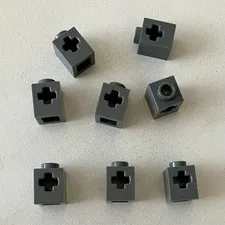LEGO 8x NEW Technic Brick Modified 1x1 w/ Axle Hole DARK BLUISH GREY #73230