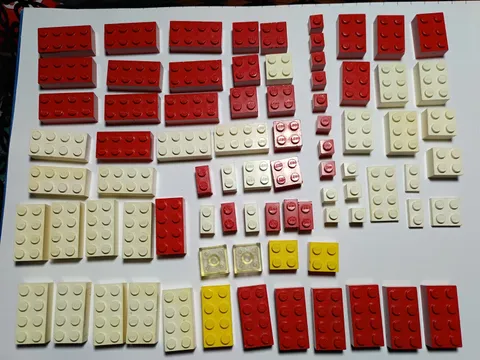Vintage Mixed Size/Color LEGO Bricks (80 pcs) – 1950s–Present Logo Variants Rare