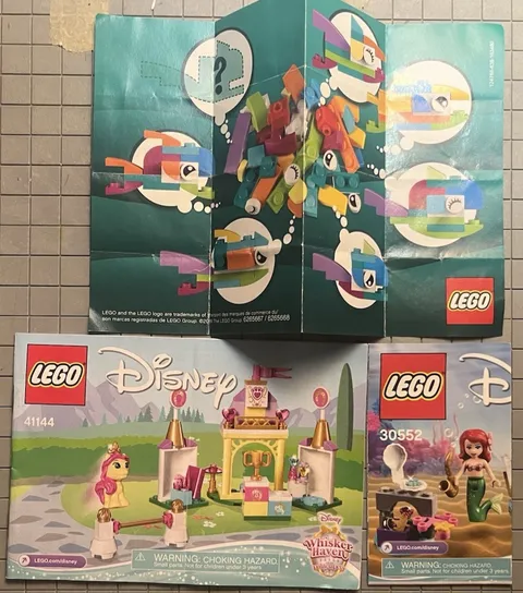 LEGO Mini Instruction Manuals Lot of 2 – Disney 41144, 30552 + Mini Poster