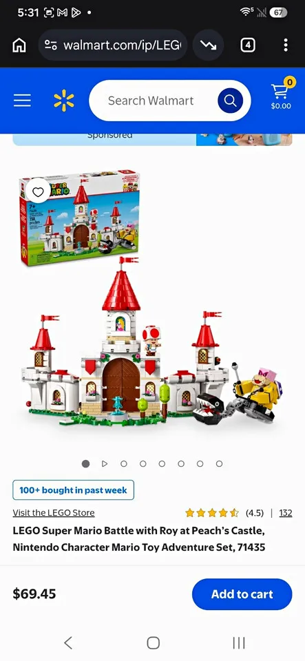 LEGO Super Mario 71435 Battle with Roy at Peach's Castle 738pcs 7+ Peach