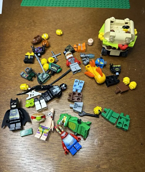 LEGO Bulk Lot Minifigures & Vehicle Parts w/ Batman, SpongeBob Ninjago