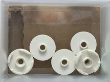 LEGO Parts - White Tile, Round 2 x 2 with Open Stud - No 18674 - QTY 5