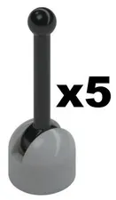 Lego 5 New Vehicle Antenna Light Bluish Gray Small Base Black Lever Part LG01