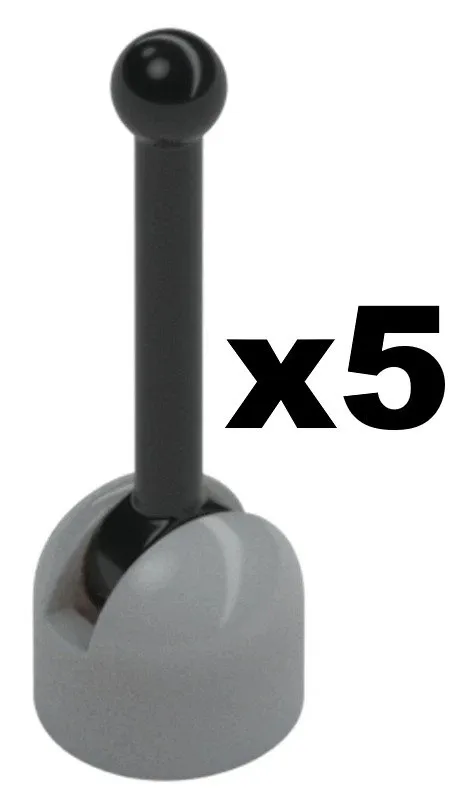 Lego 5 New Vehicle Antenna Light Bluish Gray Small Base Black Lever Part LG01