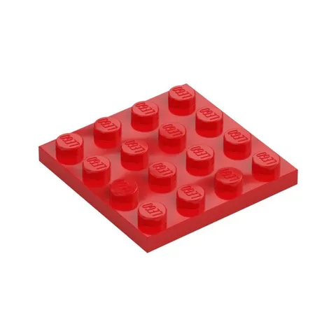 LEGO 34x Red Plate 4 x 4 inv.646